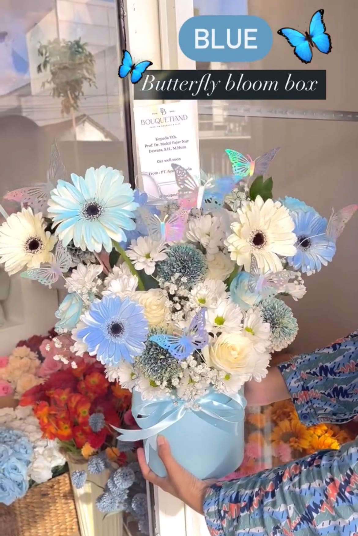 Blue Butterfly Bloom Box
