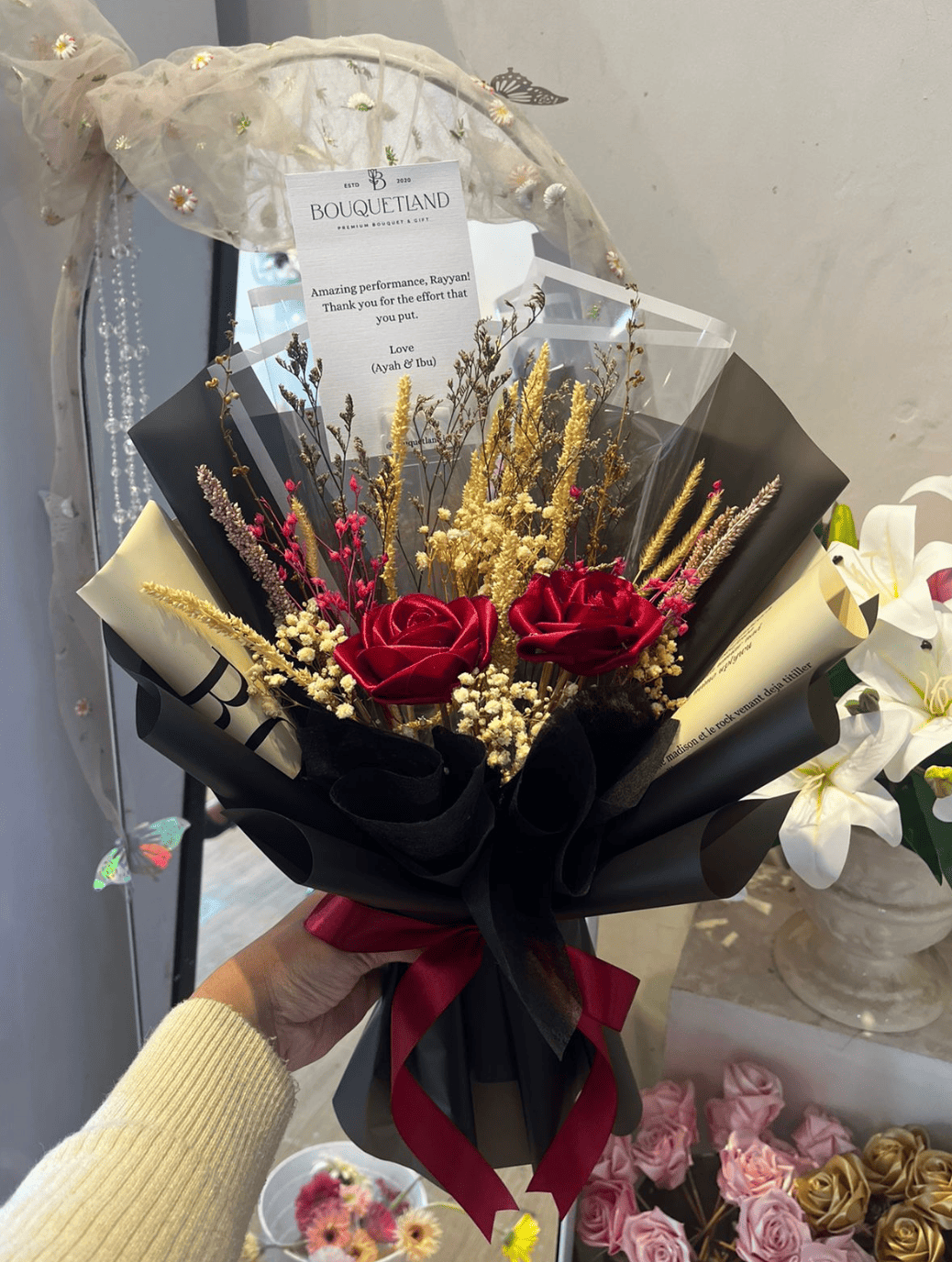 Satin Mix Dried Flower Small